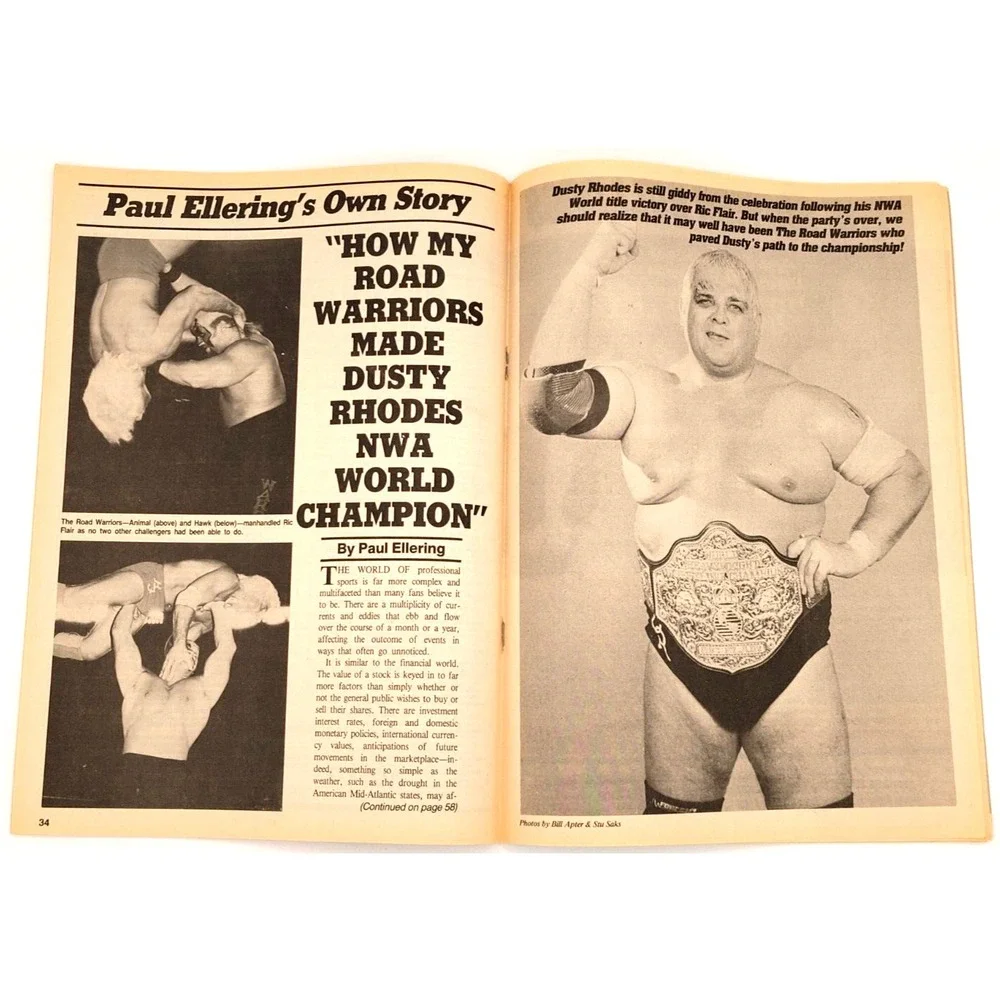 INSIDE WRESTLING NOV 1986 ROAD WARRIORS BRITISH BULLDOGS PAUL ELLERING FREEBIRDS